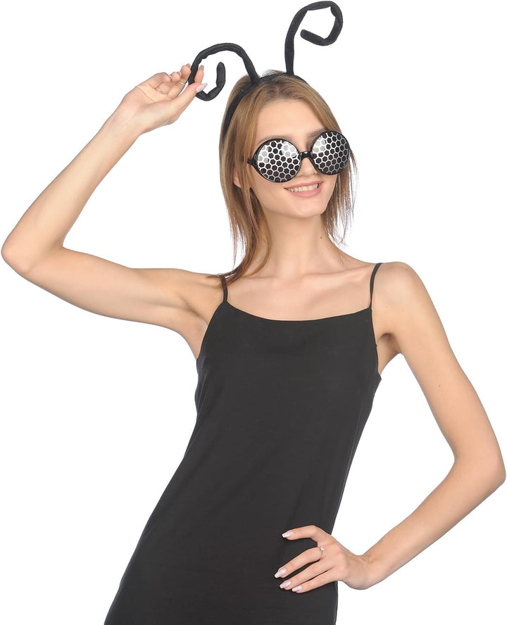 Bug Antenna Headband and Glasses - Insect Costume Headbands for Women and Kids - Bug Glasses and Headpiece - Moth Costume Accessories