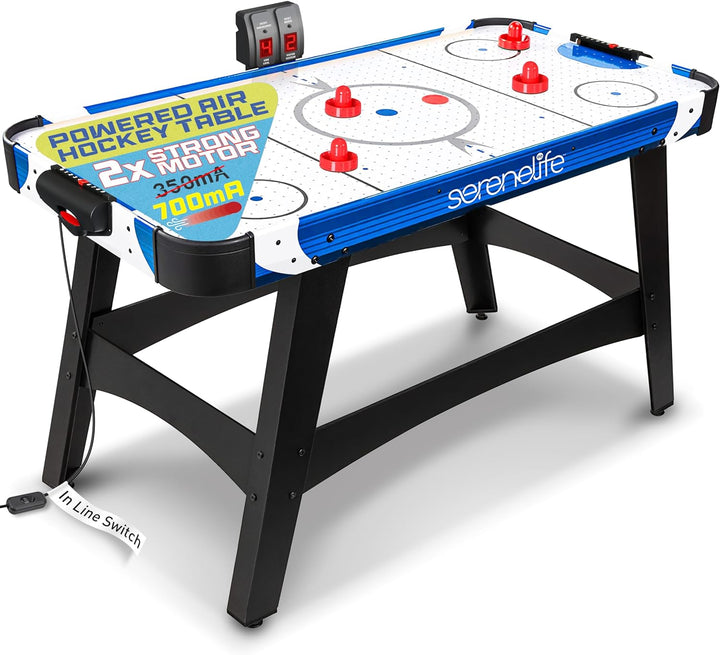 54" Air Hockey Game Table with 2X Stronger Motor, Light-Up Scoreboard, AC in Line Power Switch Includes 2 Pucks, 2 Pushers