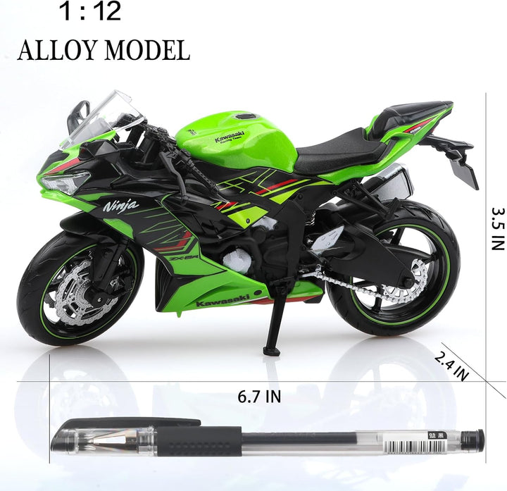 1/12 Scale Kawasaki Ninja Z6 Diecast Toy Motorcycles,Kawasaki Motorcycle Model,Ninja Motorcycle Toy Gifts for Boys Girls