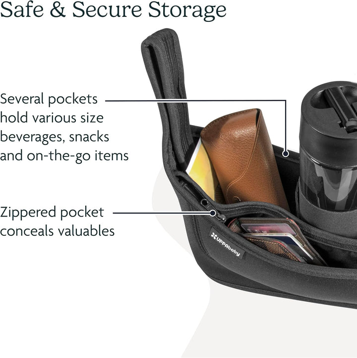 Carry-All Parent Organizer / Fits on Vista, Cruz, Minu, Minu Duo, G-Series Strollers / Secure Zippered Pocket + Beverage Compartments
