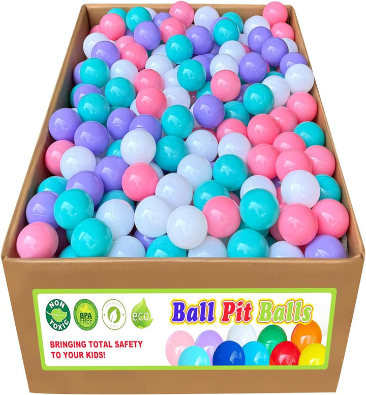 200/500/1000/2000 Count Plastic Soft Plastic Ball Pit Balls Colorful Play Pit Balls for Pet Dogs Ball Pit 2.2" Large Phthalate Free Bpa Free Balls for Toddlers 1-3 Baby Kids