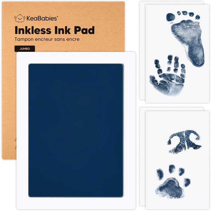 4-Pack Inkless Baby Hand and Footprint Kit - Mess Free Ink Pad for Newborn Keepsake, Dog Nose & Paw Print Kit, Clean Touch Ink Pad for Baby Hand & Footprints, Ideal New Mom Gifts (Jet Black)