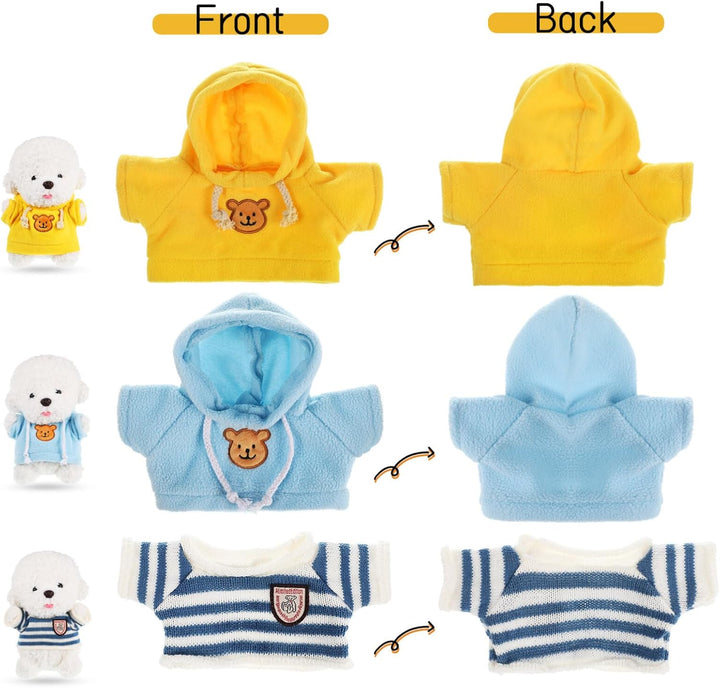 Stuffed Bear Clothes Toy Clothes for Dolls - Plush Toy Bear Sweater Outfits - Plush Bear Dolls Hoodie 3PCS - 2 Bear Hoodies and 1 Bear Sweater for Crafts