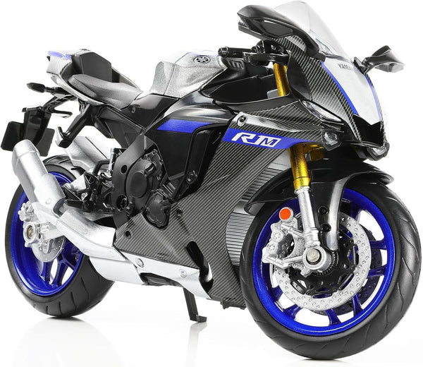 1:12 Motorcycle Model Toy for Yamaha YZF-R1M 1000R Metal Die-Cast with Plastic Motorcycle Model No Assembly Required Mini Finished Moto Gift for Adult（Silver）