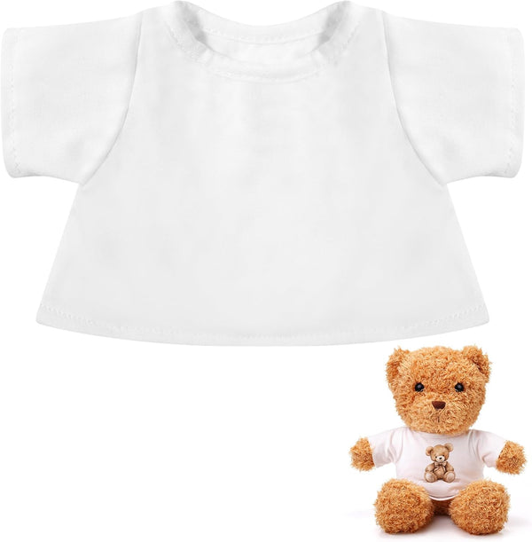 Sublimation Stuffed Bear Clothes Shirt Fit 8-12 Inch Plush Animal Tiny Blank Stuffed Animal Tshirt Easy Matching Doll Accessory Make Your Unique Stuffed Doll Outfit