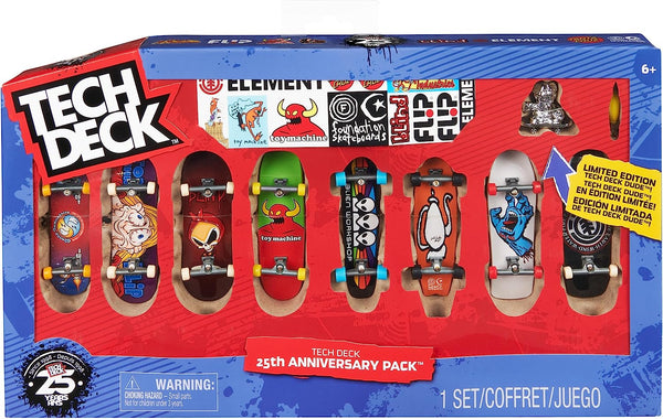 , 25Th Anniversary 8-Pack Fingerboards with Exclusive Figure, Collectible and Customisable Mini Skateboards, Kids’ Toys for Ages 6 and Up