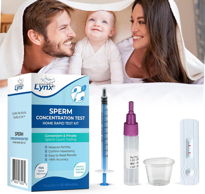 Fertility Test Kit for Men – Sperm Count Home Test Kit for Male Fertility – At-Home Semen Analysis Shows Normal or Low Sperm Count – Fast, Private, Easy to Use - Sperm Check Test Kit
