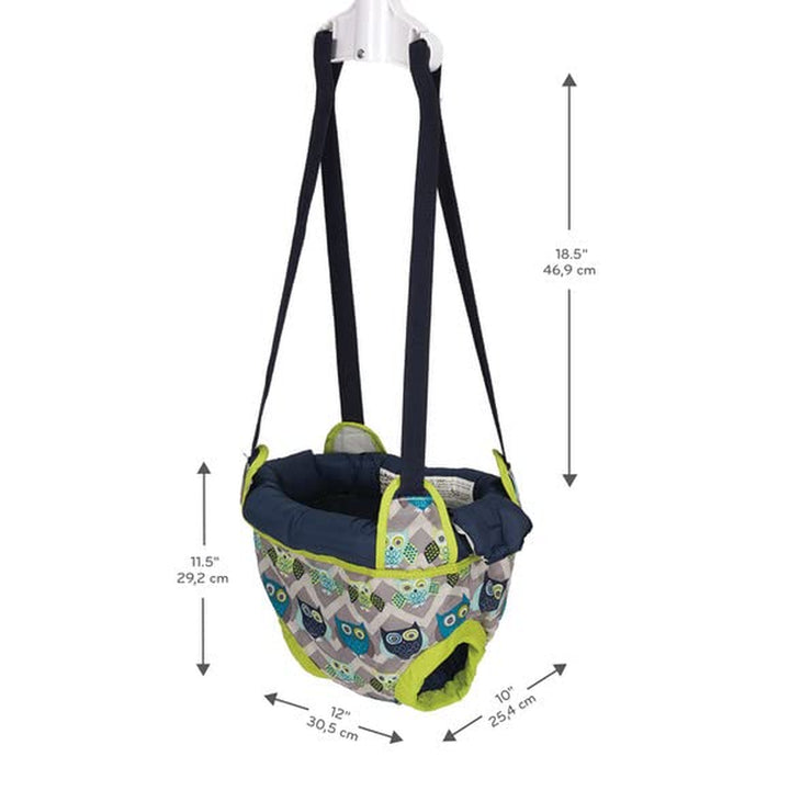 Exersaucer Johnny Jumper Featuring Easy-To-Use Clamp Attachment for Quick and Tool-Free Set up and Adjustable Straps to Customize the Height for Your Child, Owl