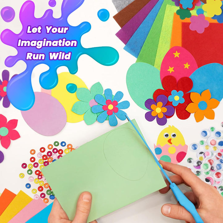 Pipe Cleaners Craft Supplies, 1500+Pcs Arts and Crafts Supplies Including Pipe Cleaner Wiggle Googly Eyes Pom Poms Feathers Sticks Sequins Foam Flowers Papers Felt Stickers