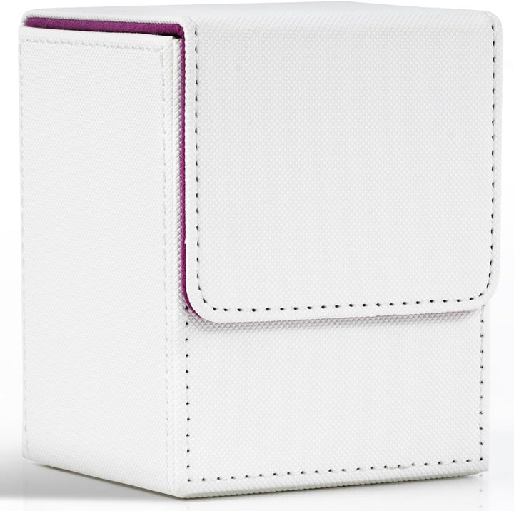 Card Deck Box for Trading Cards, MTG Commander Deck Box Holds 120+ Single Sleeved Cards, Leather Magnetic Card Storage Box Fits for TCG CCG Magic Cards (Black)