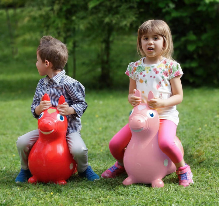 Red Rody Horse | Best Toddler Toy for 1-3 Years Old | Made in Italy | Safe, Inflatable Bouncy Horse for Kids