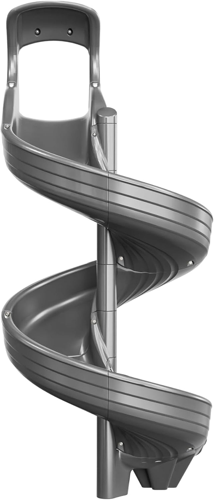 Playground Slide for Kids - Big Spiral Outdoor Slide Attachment for Treehouse or Deck - Plastic Playset Slide for Playground or Backyard with Open Twisty Design - Exit Right - 5 Ft - Gray