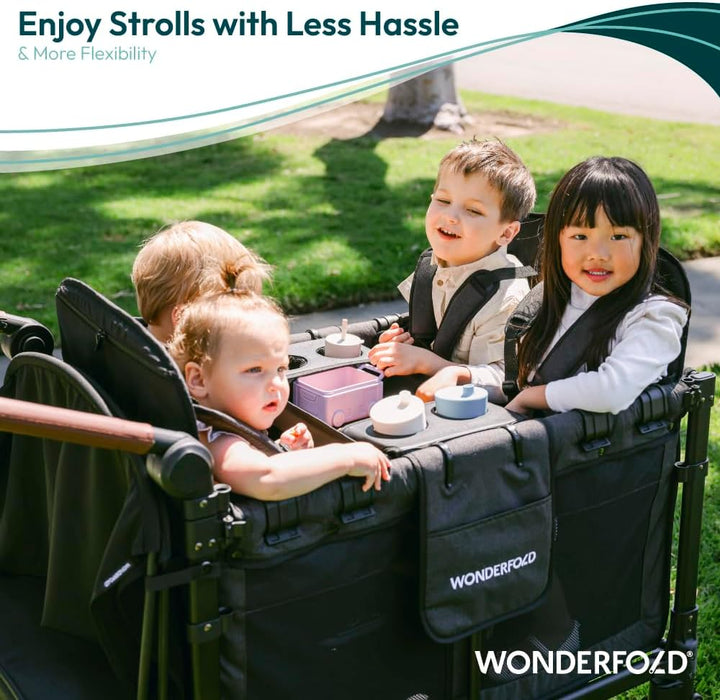 Flex Snack Tray for W4 Stroller Wagon with Convertible Cup Holders & Adjustable Sidewalls to Maximize Space, Easy to Install, Easy to Clean