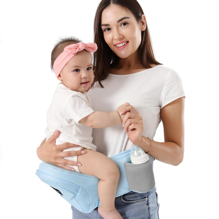 Baby Hip Carrier, Mom’S Choice Award Winner, Baby Carrier with Adjustable Waistband & Breathable Mesh, Ergonomic Carrier with Non-Slip Hip Seat Surface for Newborns & Toddlers, (Grey)