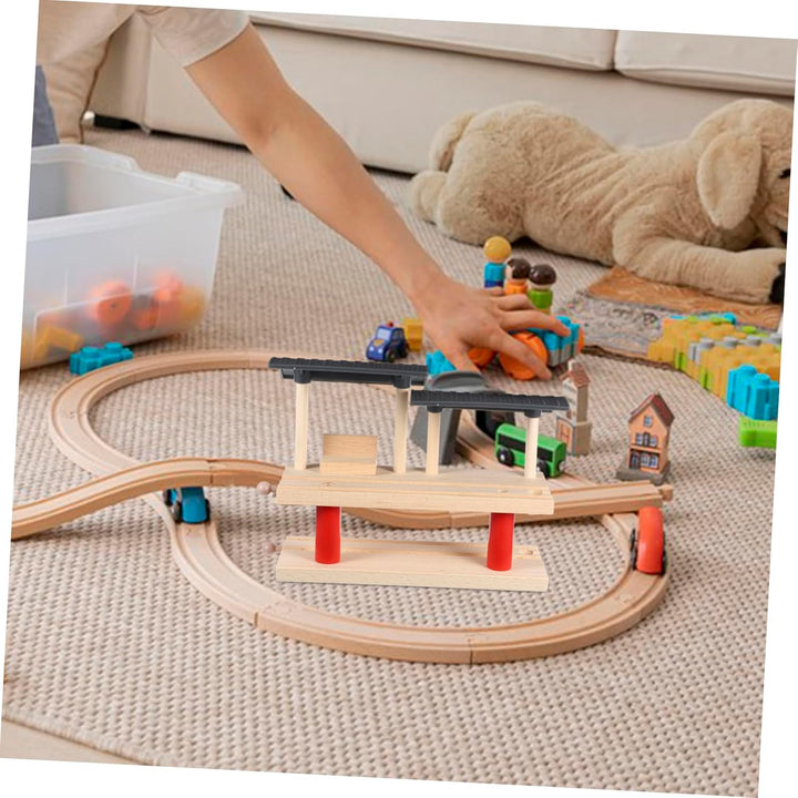 1Set Train Station Platform Educational DIY Plaything for Enhance Creativity Imagination with Interactive Railway Model for Early Learning