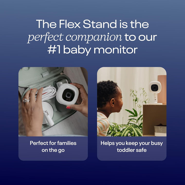 Pro Smart Baby Monitor & Flex Stand - 1080P Wi-Fi Video Camera, Sensor-Free Sleep & Breathing Motion Tracker, 2-Way Audio, Sound/Motion/Cry Notifications, Night Vision, and Breathing Band
