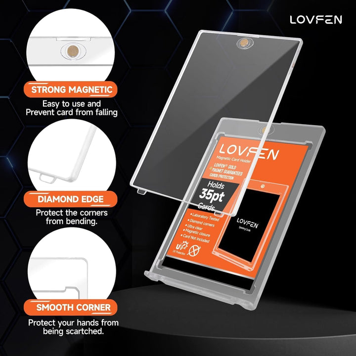 [2025 Upgraded] 50Ct Magnetic Card Holders, Super Thin Premium 35Pt One Card Holder Touch Card Protectors Hard Plastic Mag Case for Sports, Baseball, and Collectible Trading Cards