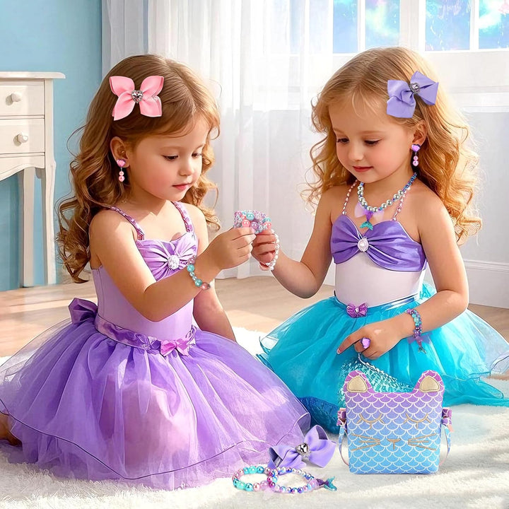 Purse for Little Girls Dress up Jewelry Pretend Play Kids Accessories Mermaid Gifts