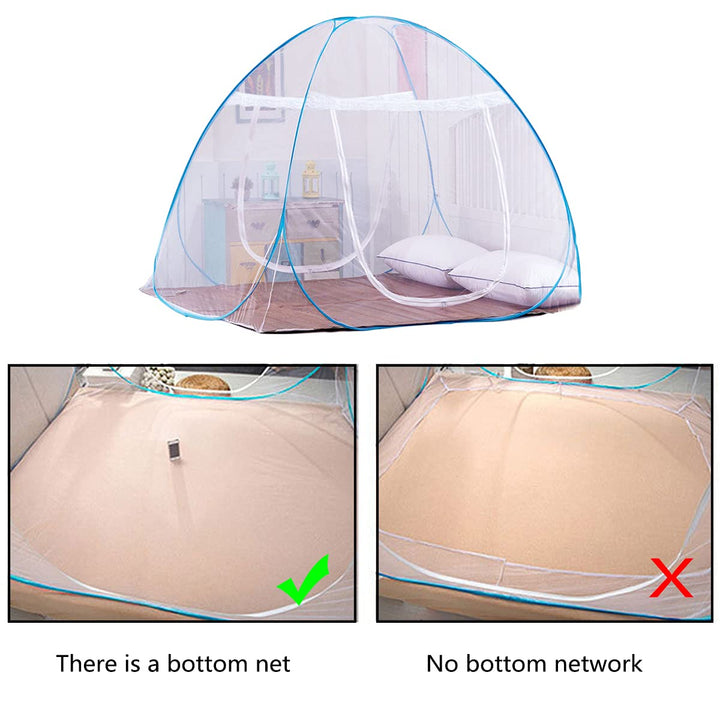 Pop-Up Mosquito Net Tent for Beds Portable Folding Design with Net Bottom for Baby Adults Trip (79 X71X59 Inch)