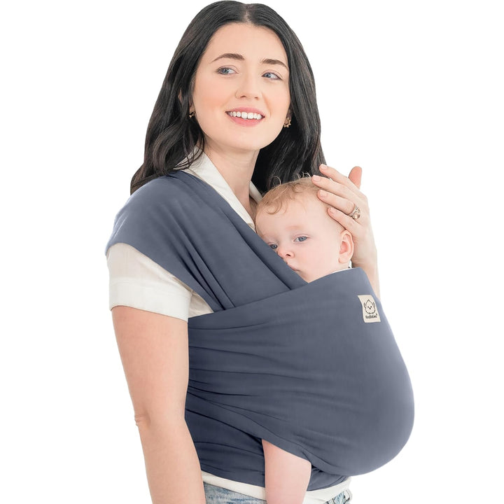 Baby Wrap Carrier - All in 1 Original Baby Carrier Newborn to Toddler Sling, Easy to Wear, Hands Free Bonding, Lightweight, Breathable Infant Wraps (Trendy Black)