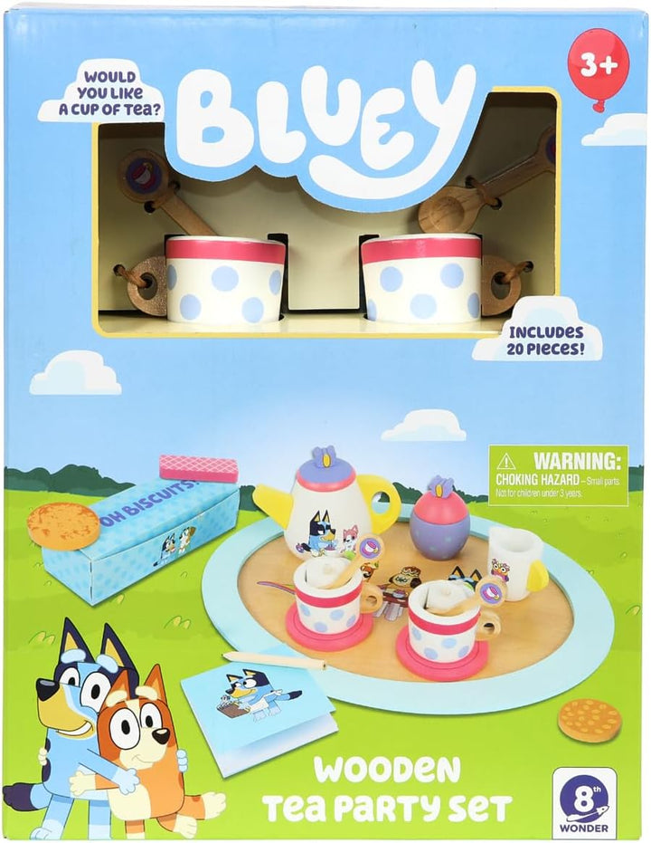 Wooden Tea Party Set – 18 PC Pretend Play Set with Tray, Teapot, Tea Cups, Biscuits, Sugar Pot, Notepad & Pencil- Durable, Eco-Friendly FSC Certified Wood – Imaginative Role Play Toy for Kids 3+