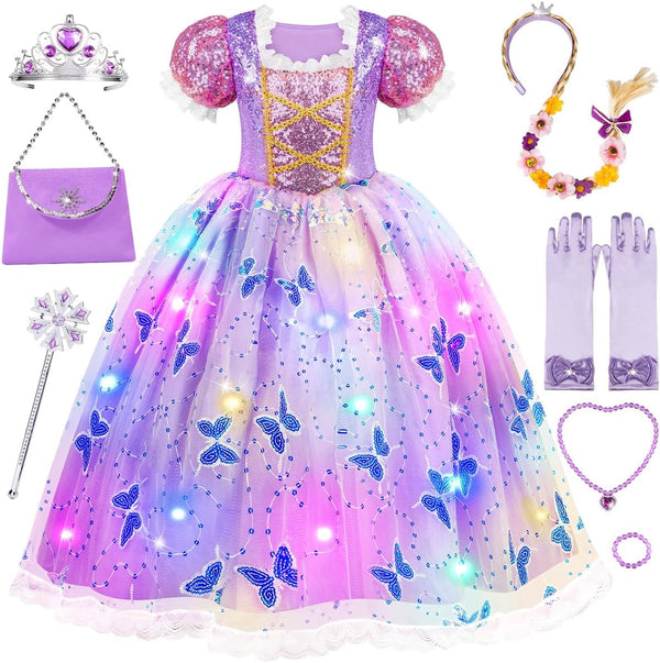 Princess Dresses for Girls - Light up Princess Costume for Little Girl, Halloween Costumes & Gift for Toddler Age 3-10