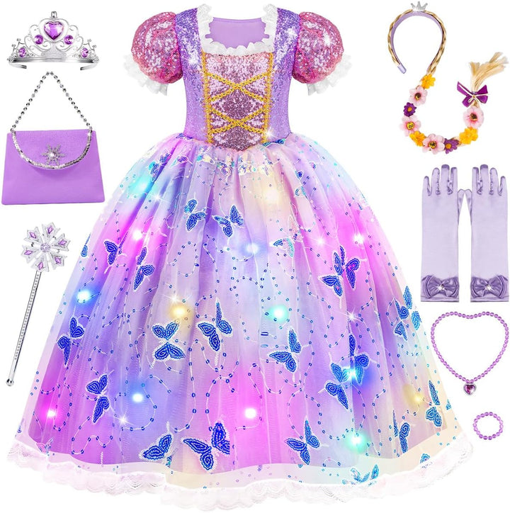 Princess Dresses for Girls - Light up Princess Costume for Little Girl, Halloween Costumes & Gift for Toddler Age 3-10