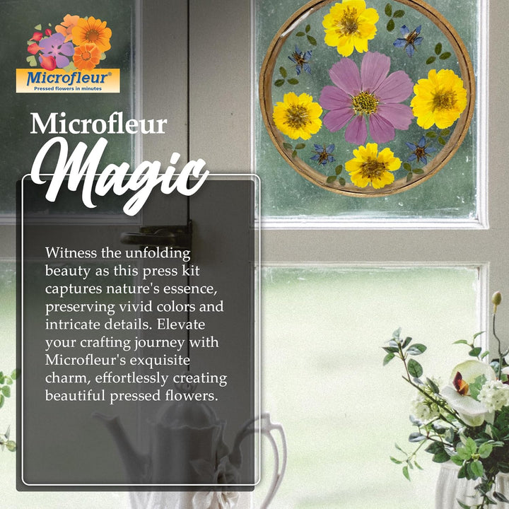Microwave Flower Art Press Kit for Kids and Adults - DIY with Washable Absorbent Cloth, Ideal for Plant Lovers 5" (13 Cm)