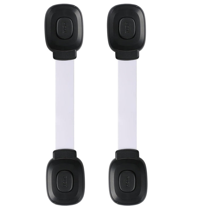 Baby Cabinet Locks, Child Safety Cabinet Proofing -Child Safety Strap Locks Adhesive Drawer Fridge Ovens Door Toilet Latches No Drill Multi-Purpose for Furniture Kitchen Lock (Grey, 2Pack)