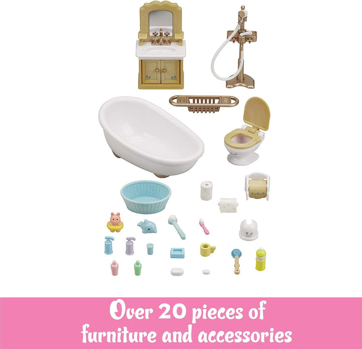 Country Bathroom Set - Toy Dollhouse Furniture and Accessories Set for Ages 3+