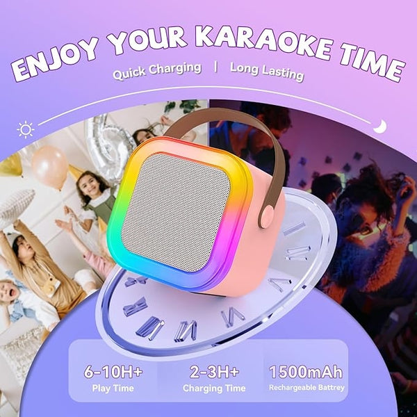 Karaoke Machine for Kids, Toys for 3-12 Years Old Girls Gifts, Kids Karaoke Microphone Machine Toy, Best Fun Christmas Birthday Gifts for 5 6 7 8 9 10 11 Years Teens Girl Boys Beige 2 Mic