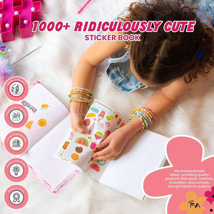 1000+ Ridiculously Cute Stickers for Kids - Fun Craft Stickers for Scrapbooks, Planners, Gifts and Rewards, 40-Page Sticker Book for Kids Ages 6+ and Up