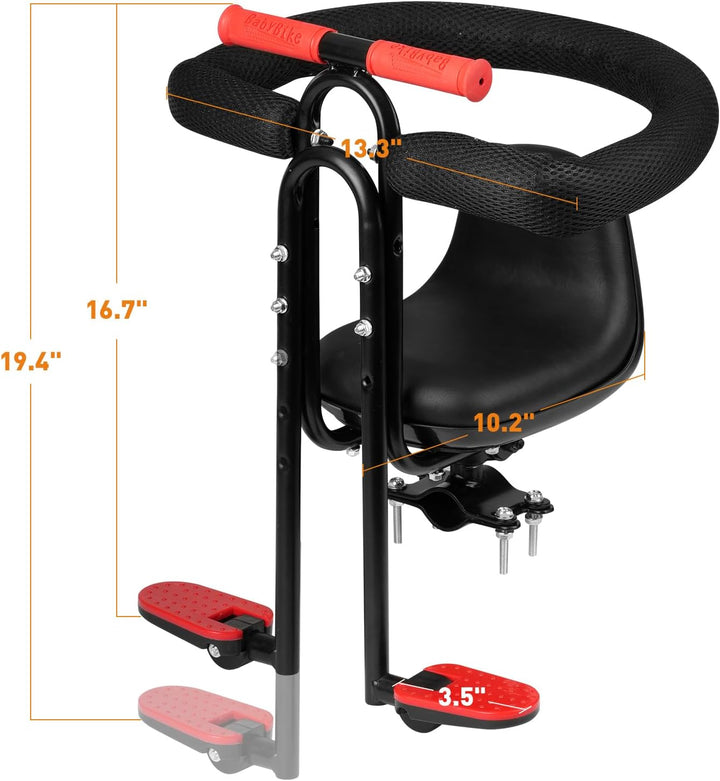 Kid'S Bike Seat Front Child Carrier Bike Chair for Bicycle Kids Seat for Children 2~4 Years,Weight 55 Lbs