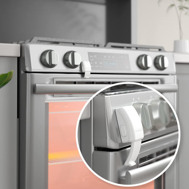 1 Pack Updated Oven Front Lock,Childproof Oven Door Lock, Easy to Install & Use Durable and Heat-Resistant Material No Tools Need or Drill(Black)