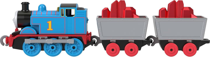 by  Collectible Toy Train, Small Die-Cast Mattel 80Th Engine with Premium Deco & 2 Stock Cars with Red Crystal Cargo