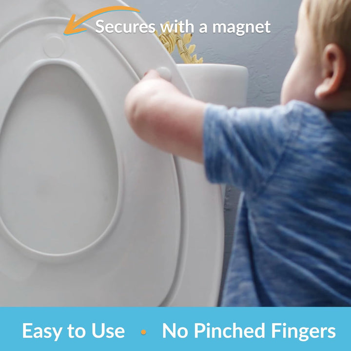 Nextstep2 Toilet Seat with Toddler Potty Training Seat Built-In, Slow Close, Easy Clean, Magnetic Removable Kids Seat, Made in USA, ROUND, White