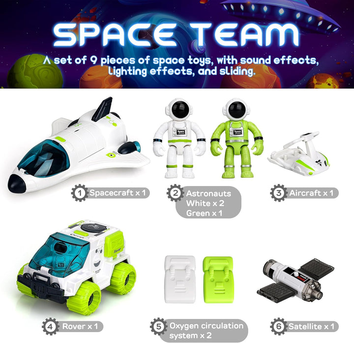 Space Rocket Toys for Kids Shuttle Toy with Astronaut Figure and Rover for Boy 5-12 Kid Spaceship Planet Stem for Boys & Girls