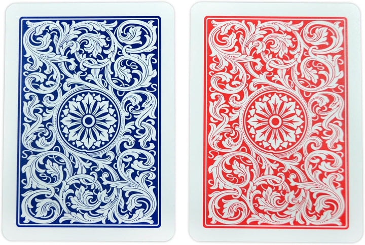 1546 Design 100% Plastic Playing Cards, Poker Size (Standard) Red/Blue (Jumbo Index, 1 Set)