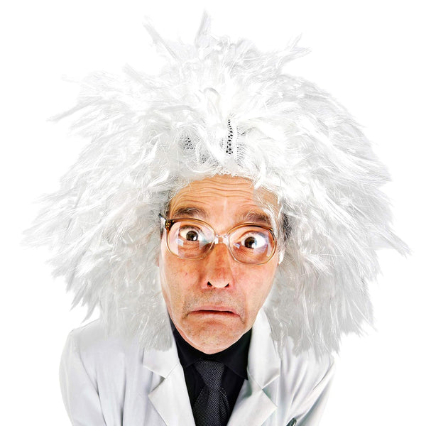 Mad Scientist Costume Wig - Crazy White Wigs for Costumes - 1 Piece