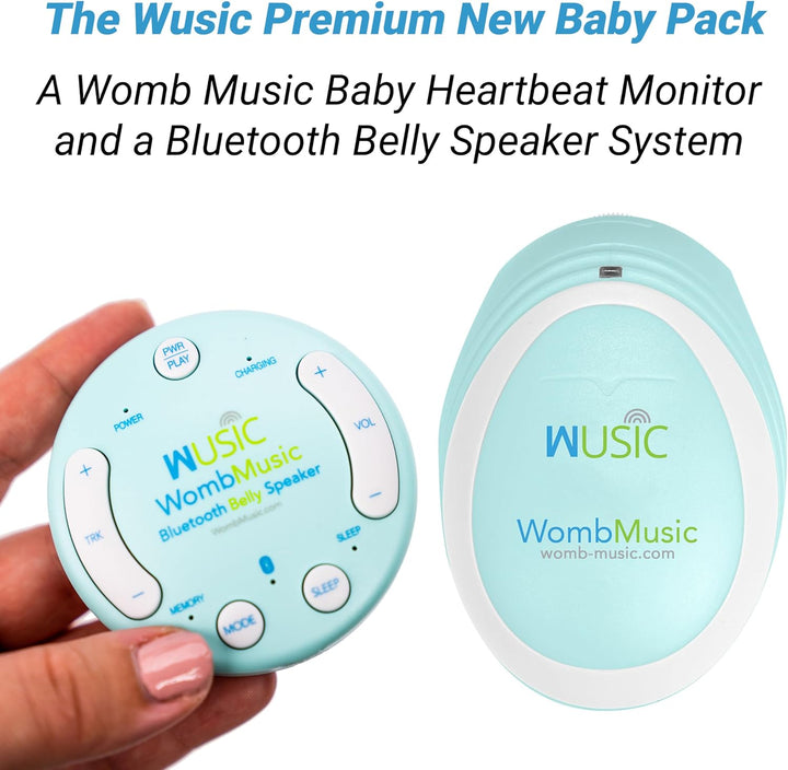 Womb Music Premium Pregnancy Pack by  - Get the Bluetooth Baby Belly Speaker and Baby Heartbeat Monitor in This Great Combo Prenatal Pregnancy Gift Package.