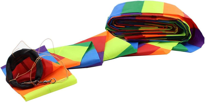 Rainbow Kite Tube Tail Outdoor Windsock with Connector, 65-Feet Kite Tail