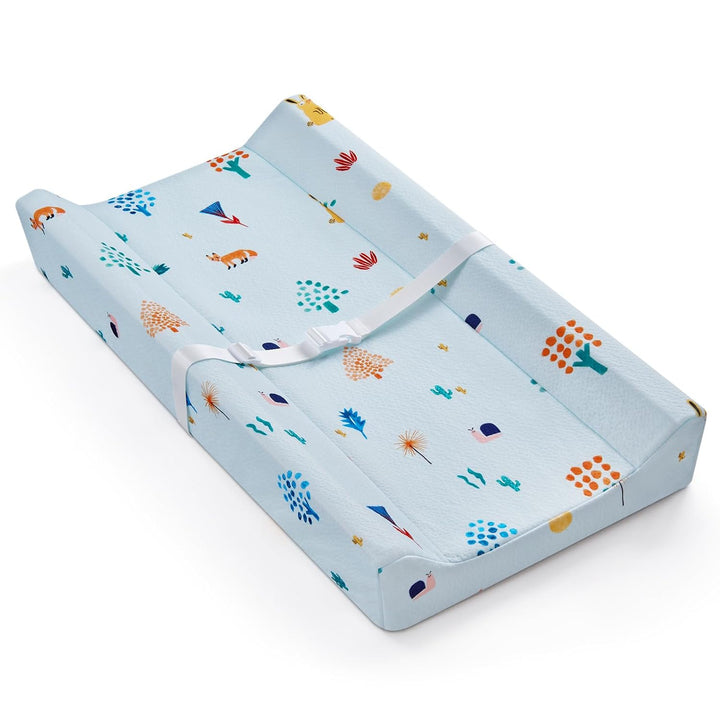 Baby Changing Pad with Waterproof Lining Foam, Includes a Soft & Washable Cover, Contoured Changing Table Pads for Dresser Top with Non-Slip Bottom, 32”×16” (Grey, Rectangular)