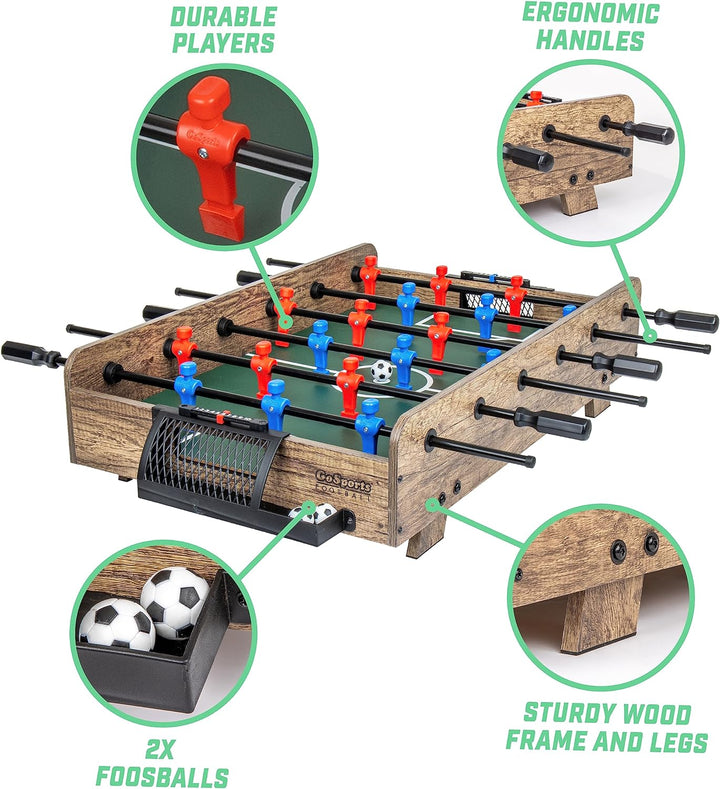 32 Inch Tabletop Foosball Game Set - Oak or Black