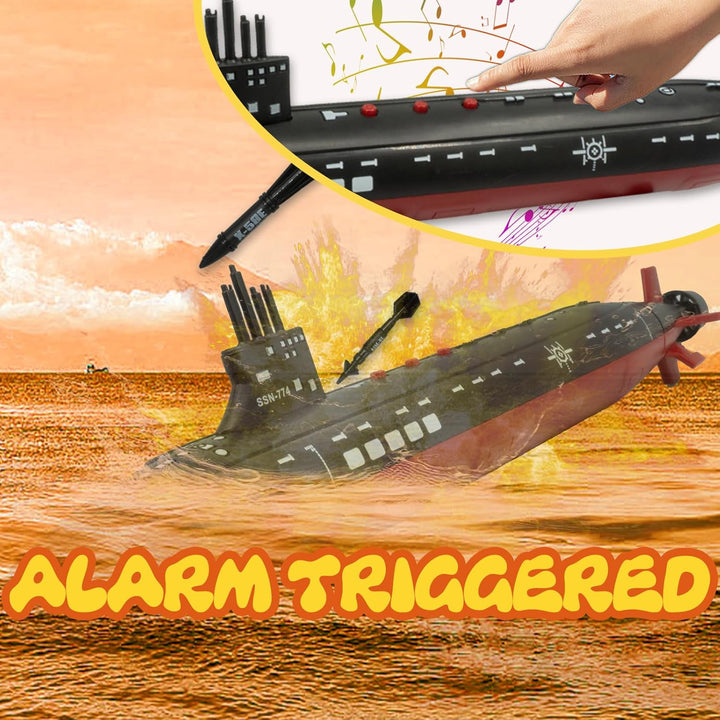 Toy Submarine Military Toy Naval Ship with Launching Function Model Ship with Sound Effects Army Toy War Ship Play Set for Kids 16.5 Inches Boat with Display Stand