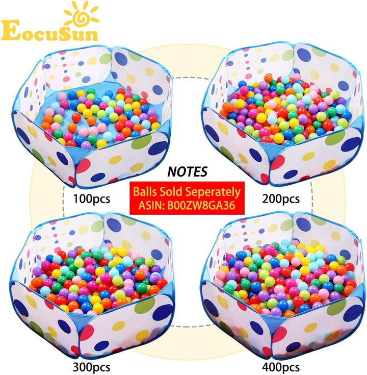 Kids Ball Pit Large Pop up Toddler Ball Pits Tent for Toddlers Girls Boys for Indoor Outdoor Baby Playpen W/Zipper Storage Bag, Balls Not Included (Blue)