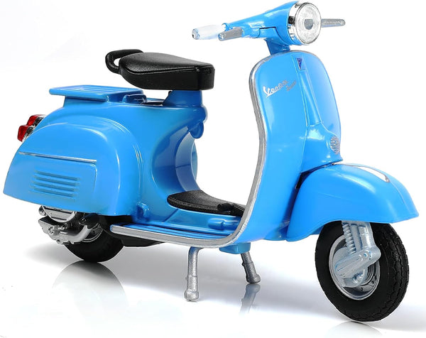 1/18 Scale Vespa 150CC Moped Figurine Static Mini Scooter Model Toy Roman Holiday Collection Souvenir Figurine Simulation Motorcycle Toy Cake Topper Gift for Adult Kid Boy (Blue Color)