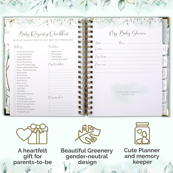 Pregnancy Journal and Memory Book with Stickers and Keepsake Pocket - Lovely Must Have Gift for First Time Moms to Be - the Perfect Planner to Track Your Little Ones Life-Changing Journey