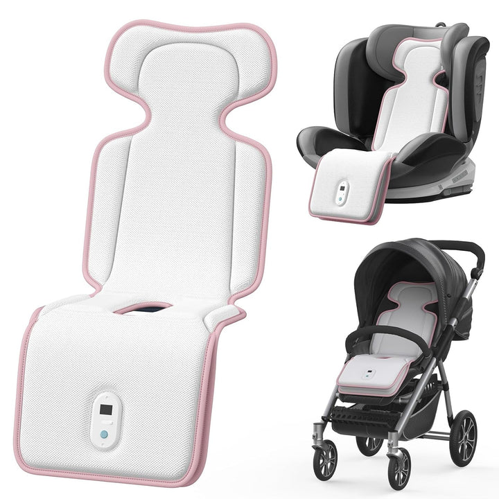 Baby Stroller Cooling Pad, 3D Breathable Carseat Cooling Pad with 2 Built-In Blower, Max 10H Ventilation 3 Speeds 10000Mah Rechargeable Cooling Mat Liner for Toddler Baby Summer Essentials