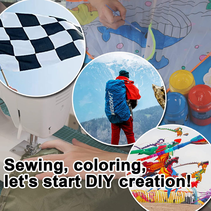 Nylon Ripstop Fabric, 6 Color Set: 60X39 Inch, 40D Waterproof, Lightweight, Windproof, Bulk Fabric for Kite, Tent, Flag, Bag, Tarp Cover, Outdoor DIY Project