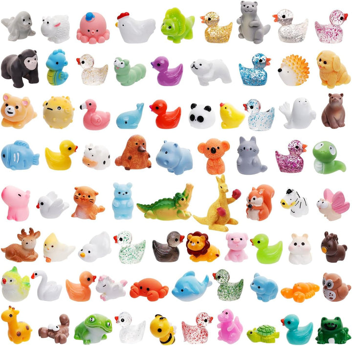 42 Pcs Mini Resin Animals 42 Styles Resin Animals Figurines Bulk for Fairy Garden Miniature Dollhouse Accessories Hide Crafts Decor